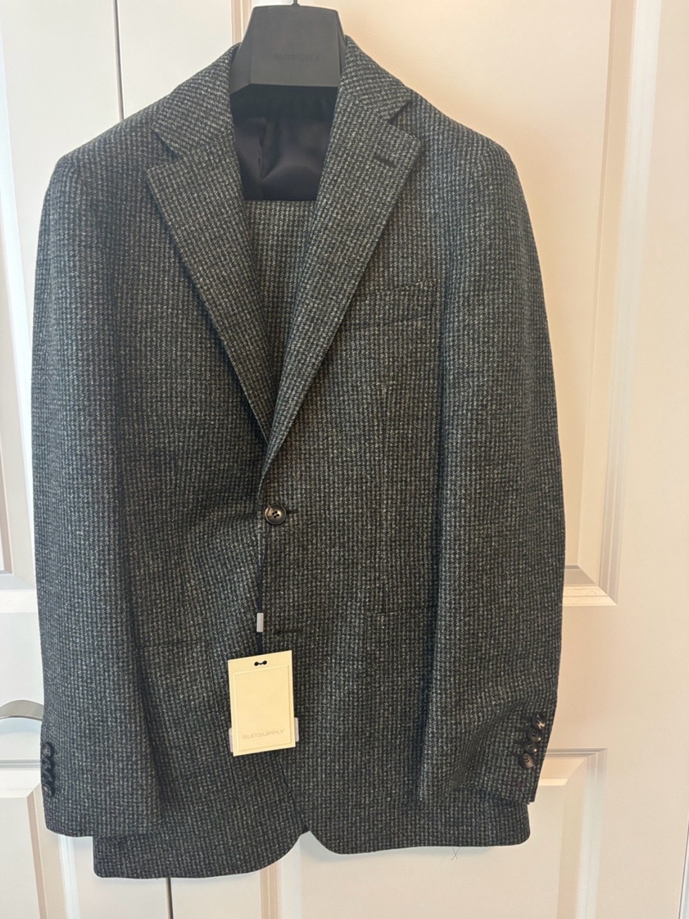 NWT Men’s SuitSupply Havana Suit Green Houndstooth 46/36